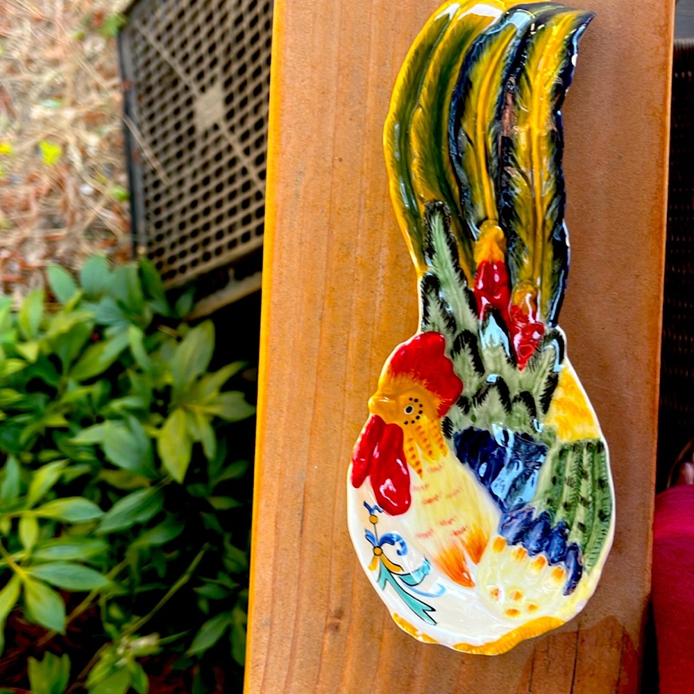 Vintage Fitz and Floyd Rooster Tail Spoon Rest